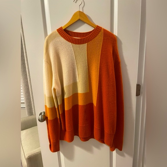 St. John Cashmere Colorblock Crewneck Sweater luxury fine cashmere mod geometric - Picture 4 of 10